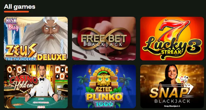 BetsBunny Casino games